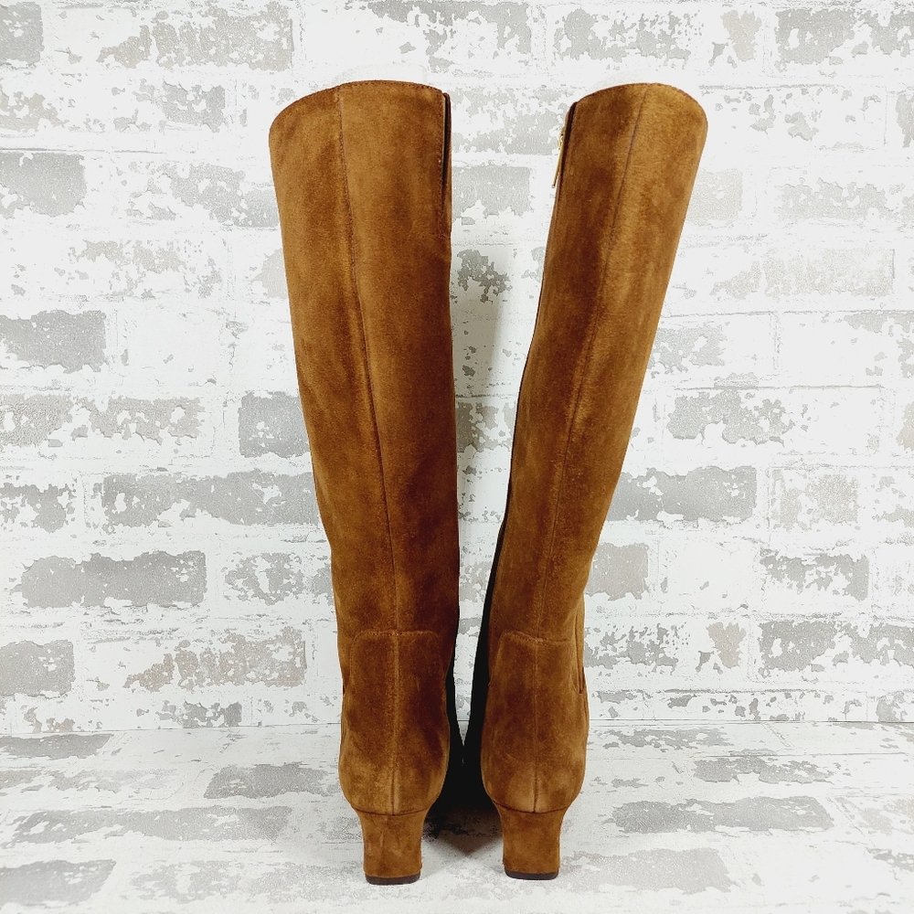 Vince Camuto Brown Suede Knee-High Heeled Boots - Picture 6 of 12